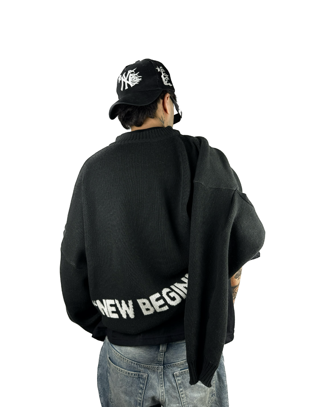 SWEATER "NEW BEGINNING" BLACK