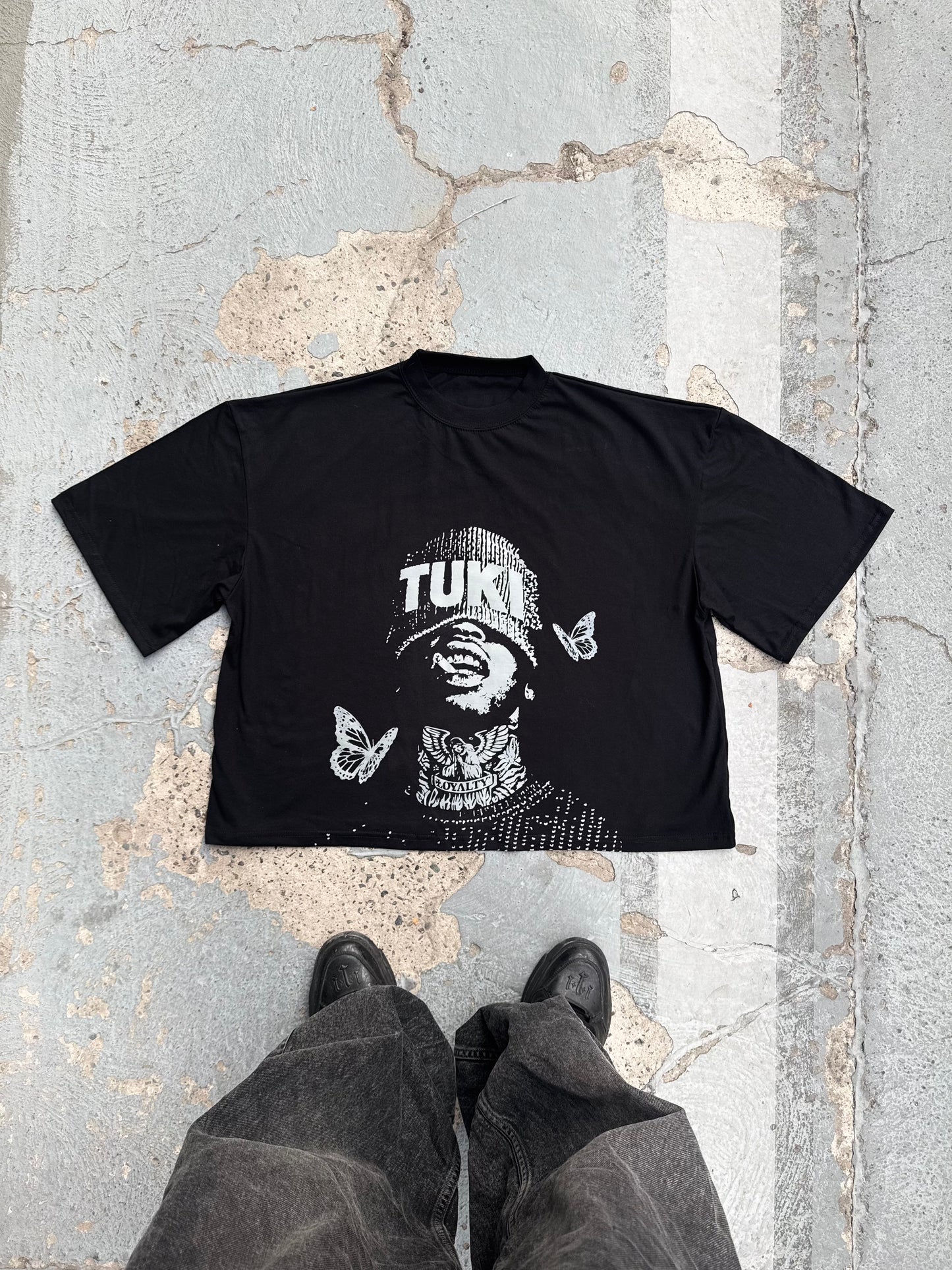 POLERA BLACK BEANIE "BUTTERFLY"
