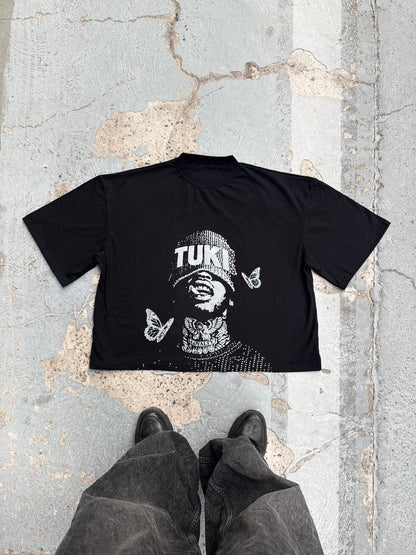 POLERA BLACK BEANIE "BUTTERFLY"